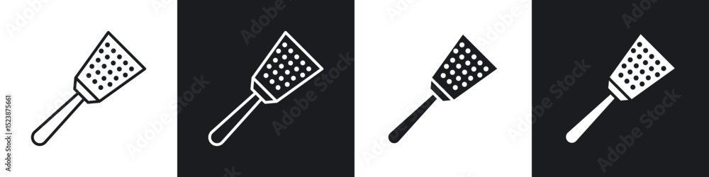Poster grater icons in solid and stroke graphics