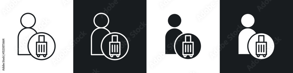 Poster guest icons in solid and stroke graphics