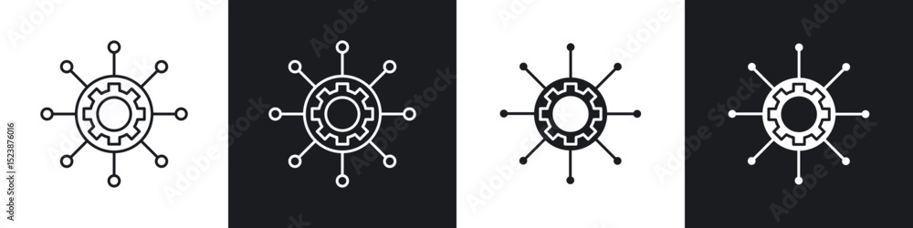 Poster frameworks icons in solid and stroke graphics