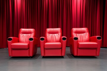 Cinema red leather reclining seats