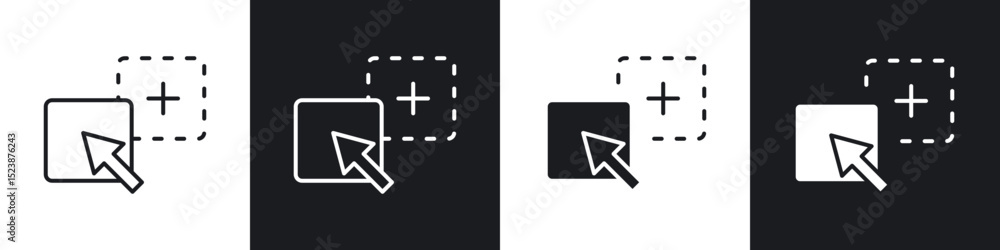 Fototapete drag and drop icons in solid and stroke graphics