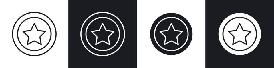 Earn point icons in solid and stroke graphics
