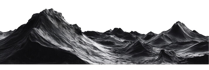 Abstract grayscale mountain range