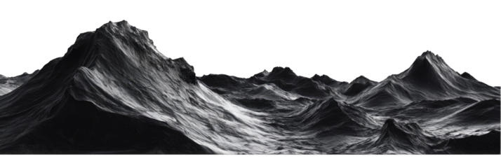 Abstract grayscale mountain range