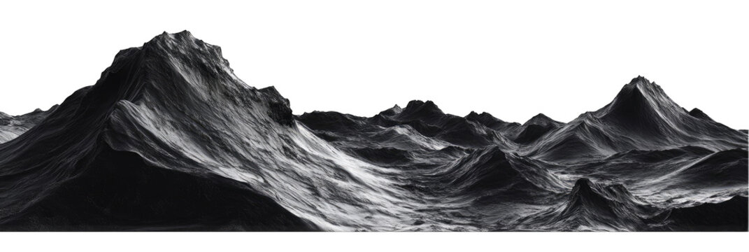 Abstract grayscale mountain range
