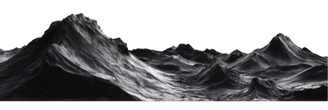 Abstract grayscale mountain range