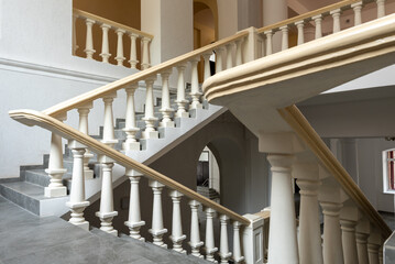 stone staircase in a classical architectural style building