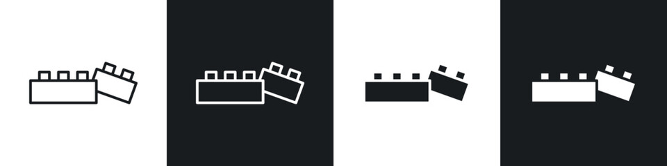 Building toy icons in solid and stroke graphics