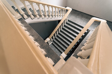 stone staircase in a classical architectural style building