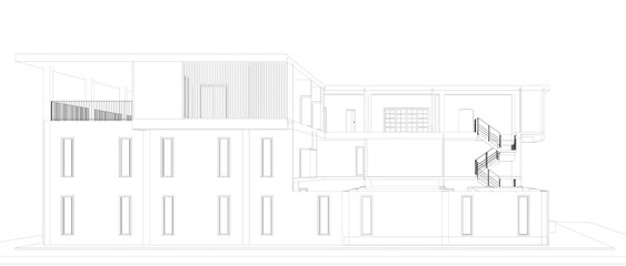 3D illustration of building structure