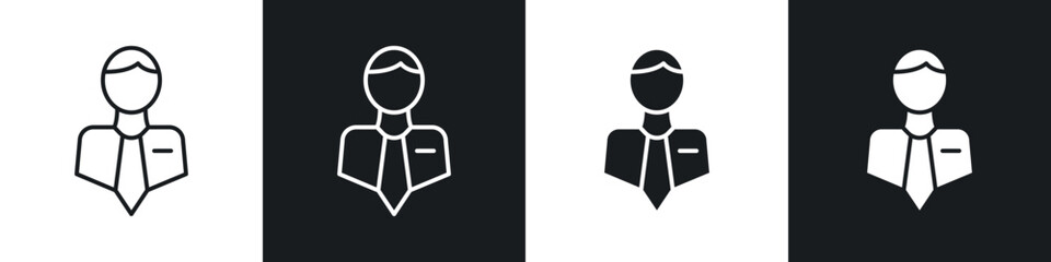 Businessman icons in solid and stroke graphics
