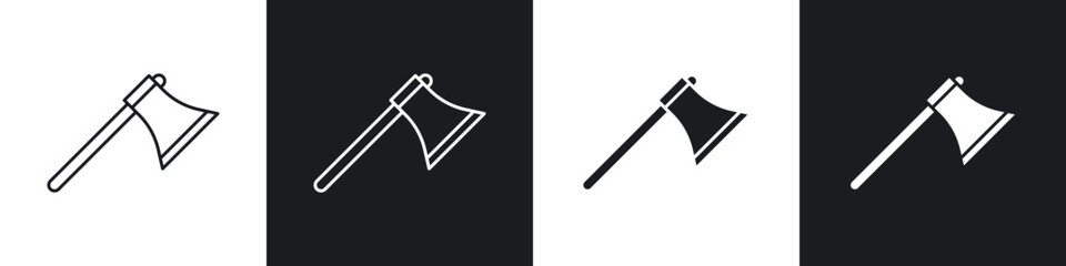 Axe icons in solid and stroke graphics