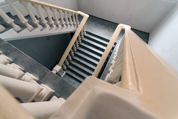 stone staircase in a classical architectural style building