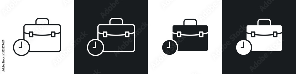 Poster work experience icons in solid and stroke graphics