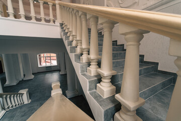 stone staircase in a classical architectural style building