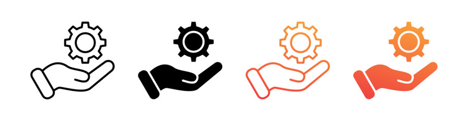 Service Multiple Style Icon Set Vector 