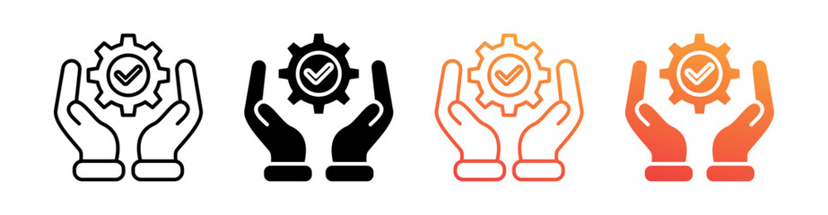 Support Service Multiple Style Icon Set Vector 
