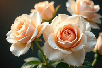 beige roses with delicate shading for a realistic look , seamless, rose, natural
