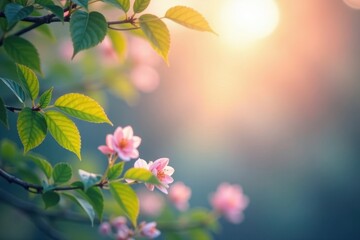 Blurred pastel light filtering through leaves, dreamy bokeh effect , leaves, soft, shine