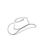 Cowboy Hat One Line Drawing – Printable Wall Art – Minimalist Western Wall Art
