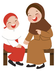 Teacher speaking with student