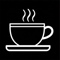A 2D pictogram of a cup of Coffee on a black background