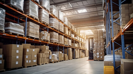 warehouse with forklift