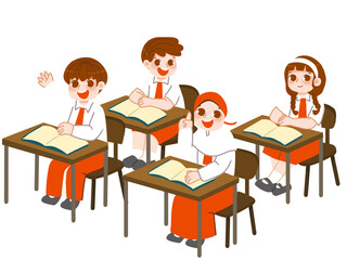 students sitting in class