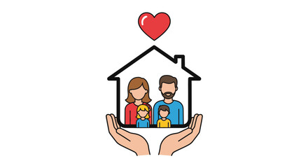 Loving Family Home Protected by Caring Hands and Heart
