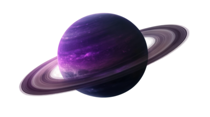 purple ring planet on white background