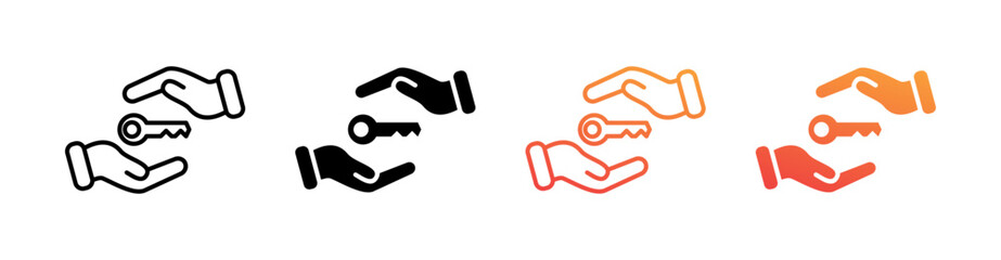 Ownership Multiple Style Icon Set Vector 