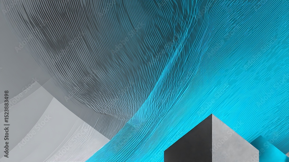 Poster abstract architectural rendering of interior space with textured walls and illuminated ceiling