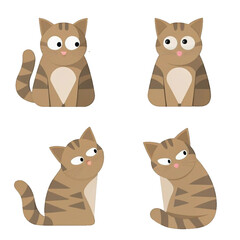 set of funny cats | Cartoon cat poses | Cute cartoon cat set | Cute cartoon cat set | Funny cat illustration | Cat character design	