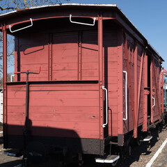NARROW GAUGE RAILWAY - Antique wooden freight cars