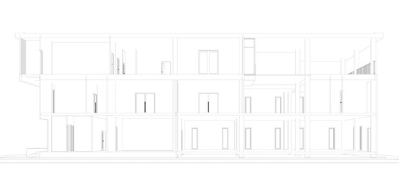 3D illustration of building structure