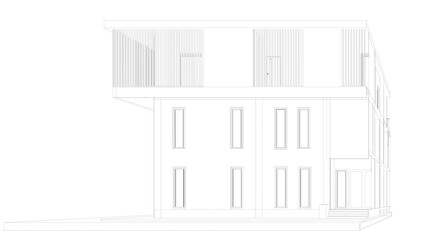 3D illustration of building structure