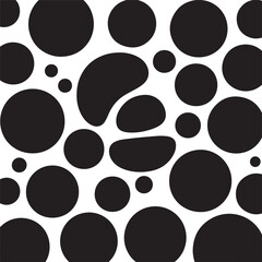 silhouette black and white seamless pattern with circles