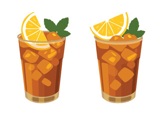  ice tea splashing water illustration, Vector file