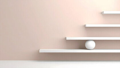 Abstract Geometric Sculpture with Optical Illusion and Impossible Block Alignment