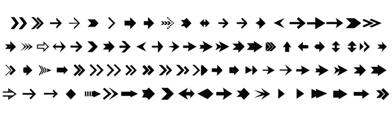 Versatile Arrow Icon Set – Black and White Collection