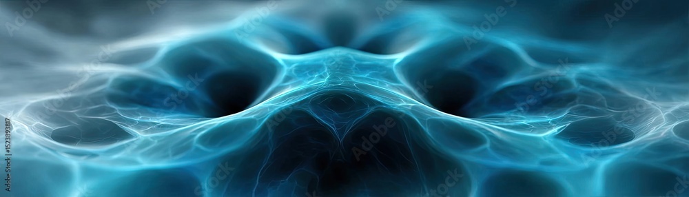 Poster mental clarity on self recovery and peace balance concept. abstract blue wave pattern with fluid mot
