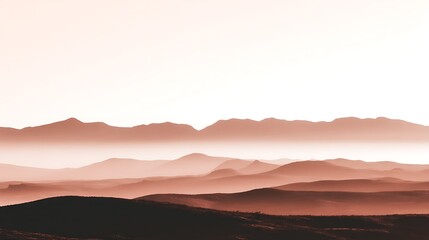 Obraz premium Layered hills in the foggy distance