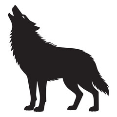 Wolf howling vector silhouette