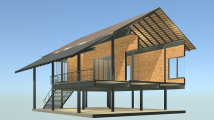 3D illustration of building structure