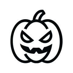 Halloween pumpkin icon vector. Jack-o'-lantern symbol, spooky, autumn, holiday, and festive design

