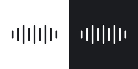 Voice icons in flat and thin stroke style