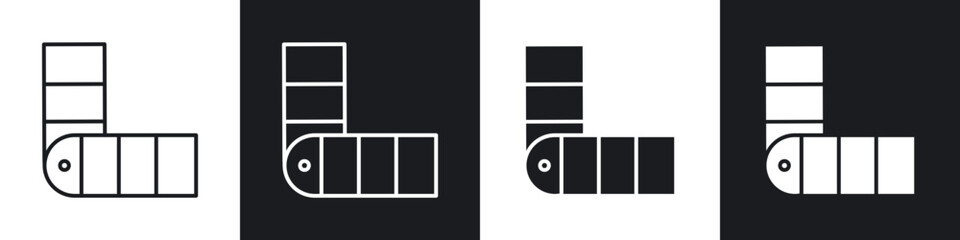 Swatch icons in flat and thin stroke style