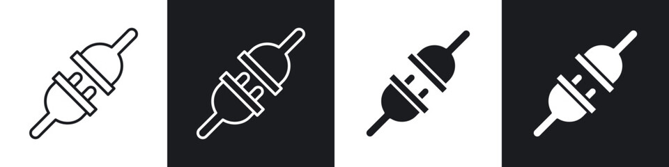 Plugin icons in flat and thin stroke style