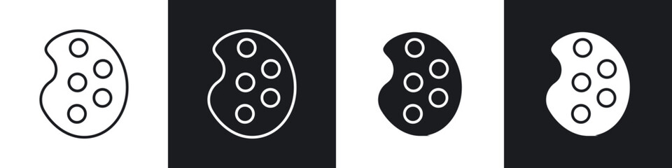 Palette icons in flat and thin stroke style