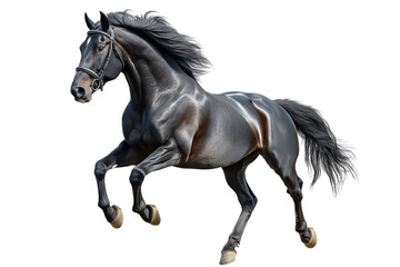 Energetic Horse Gallop Isolated on White Background Suitable for Equestrian Events and Marketing